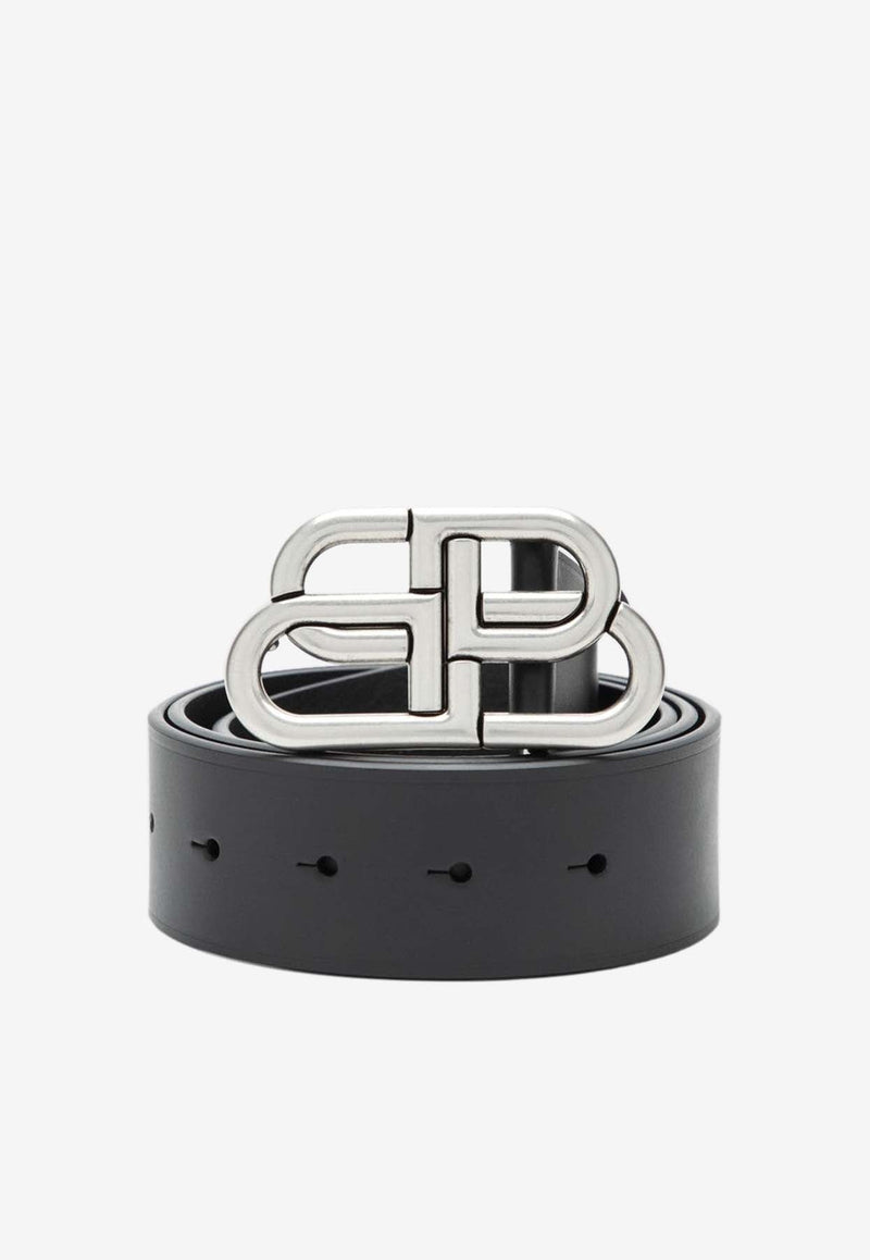 Logo Buckle Belt in Leather