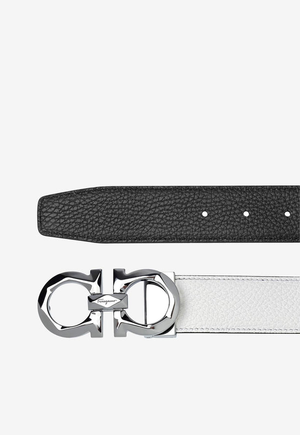 Reversible Gancini Leather Belt