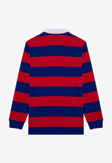 Striped Long-Sleeved Polo T-shirt