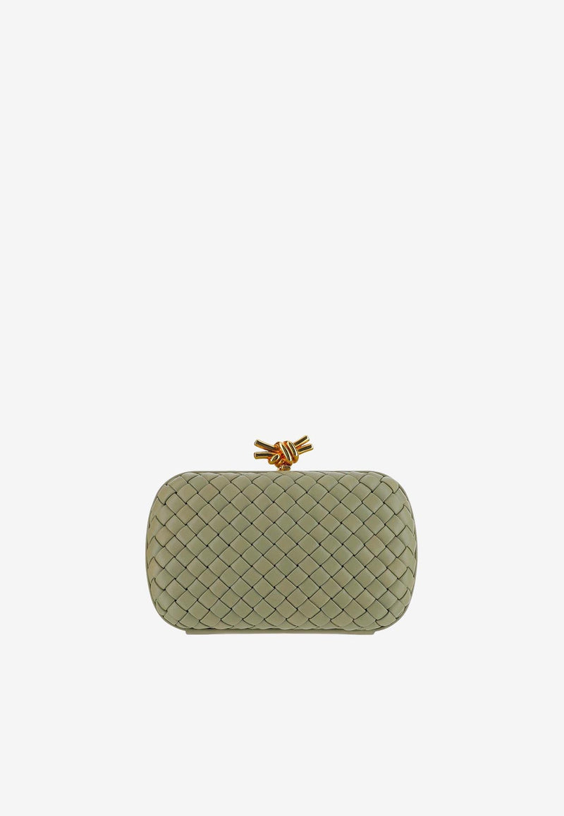 Knot Intrecciato Leather Clutch Bag