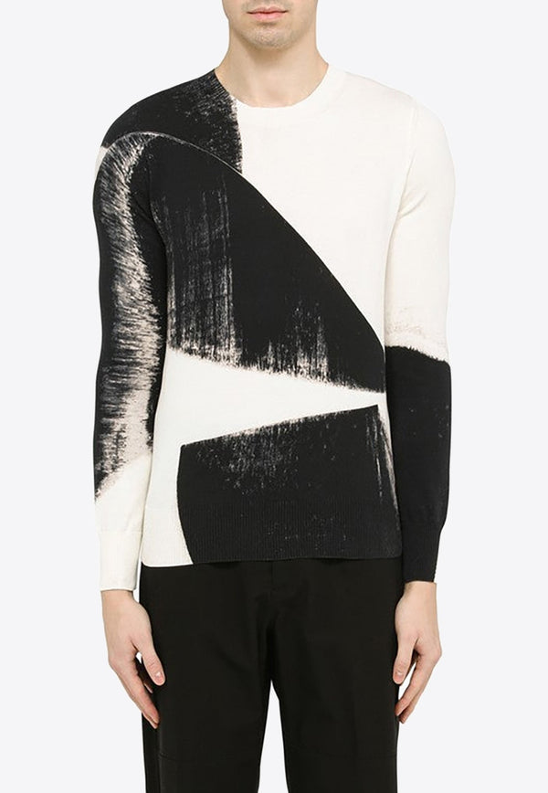 Brushstroke Print Long-Sleeved T-shirt