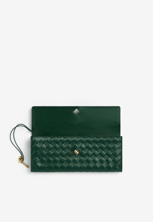 Andiamo Long Clutch in Intrecciato Lamb Leather