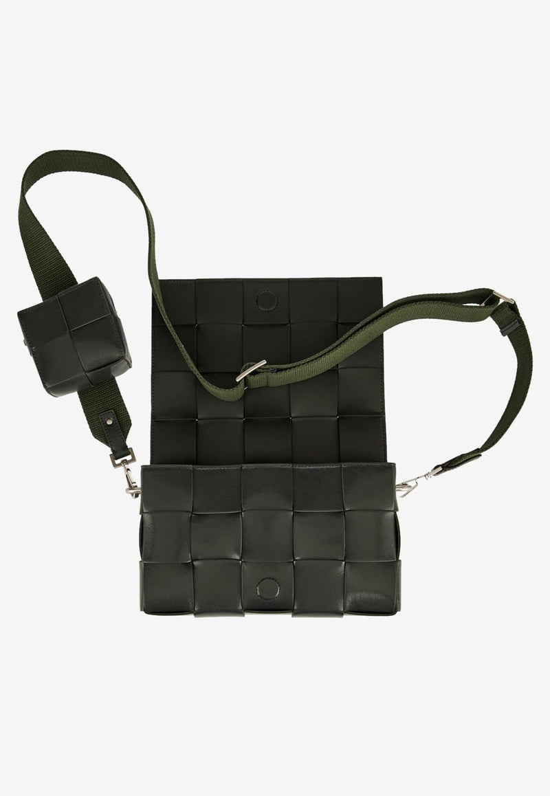 Cassette Crossbody Bag in Intreccio Leather