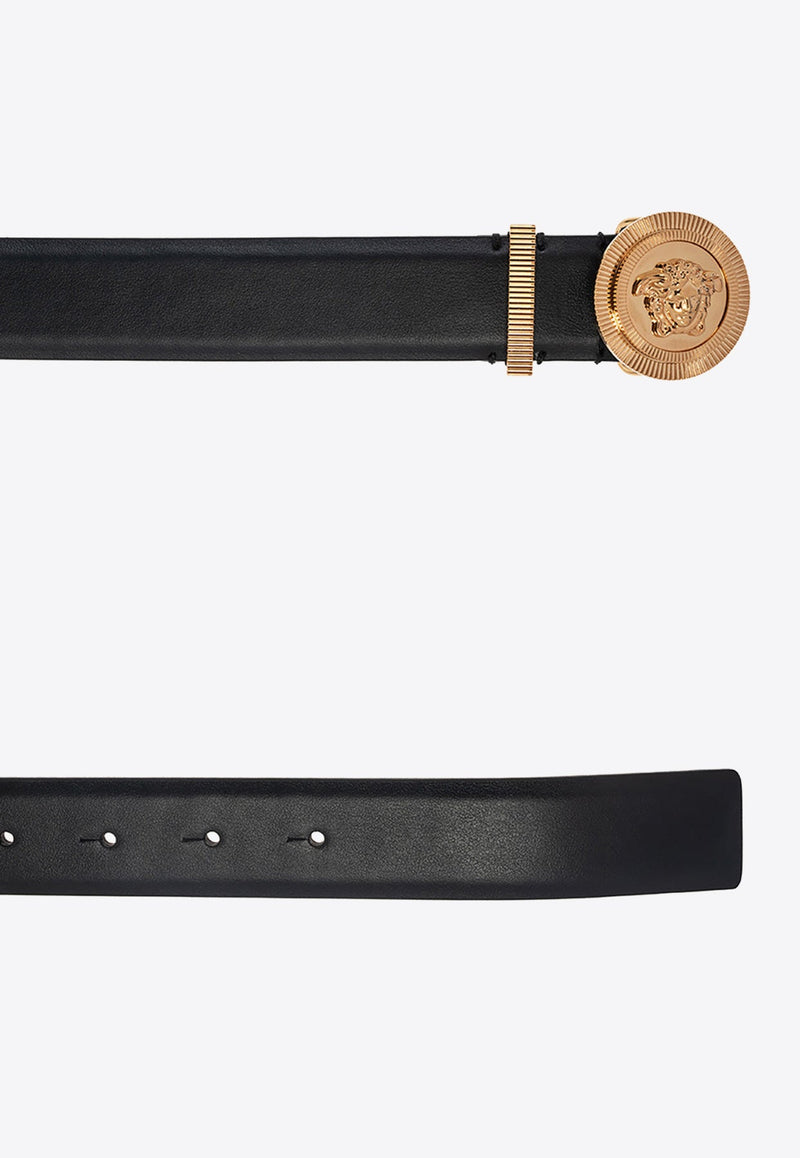 Medusa Buckle Leather Belt