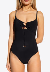 Drawstring One-Piece Swimsuit