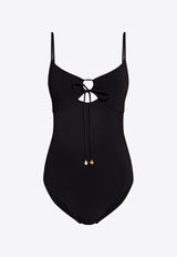 Drawstring One-Piece Swimsuit