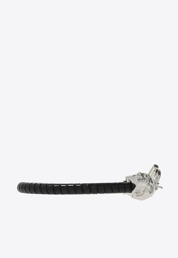 Skull Motif Leather Bracelet