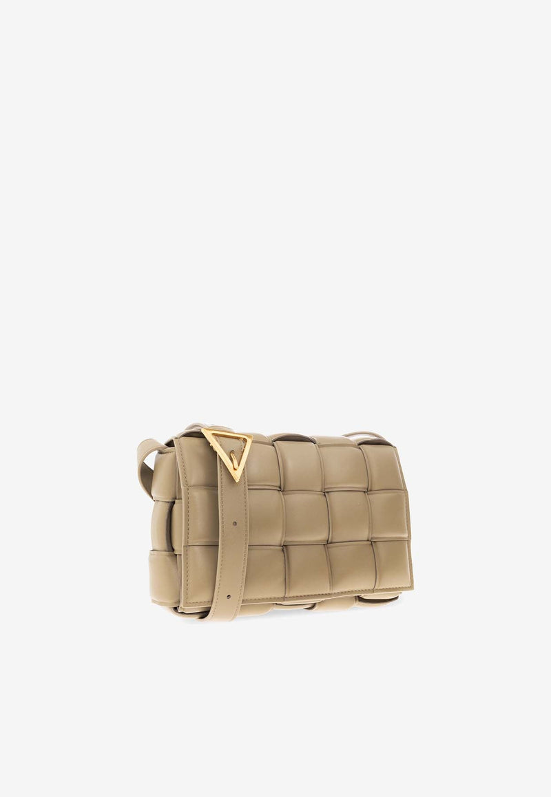 Padded Cassette Shoulder Bag in Intreccio Leather