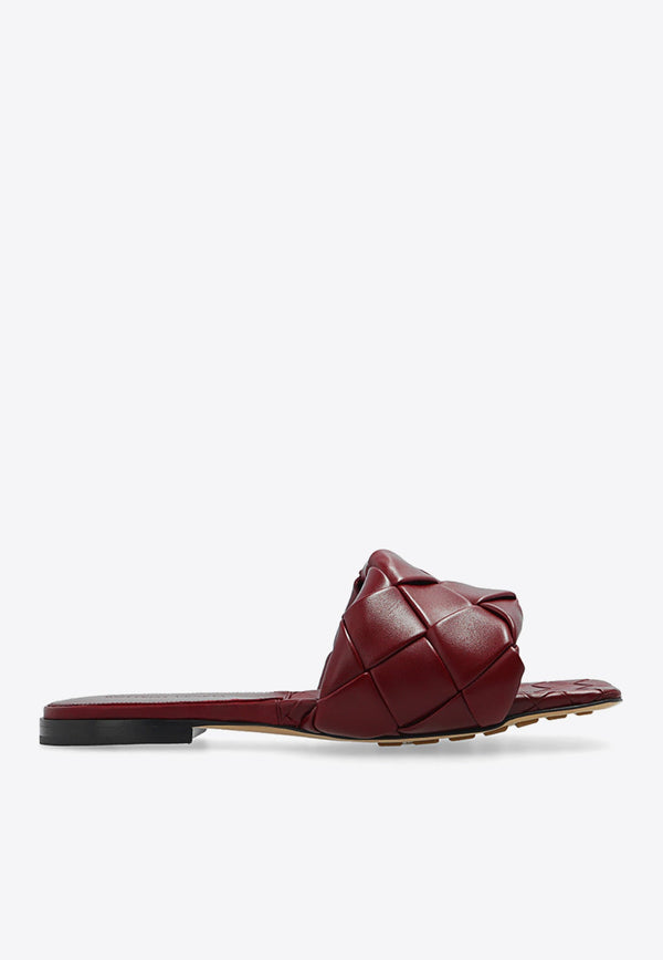 Lido Flat Sandals in Intrecciato Leather