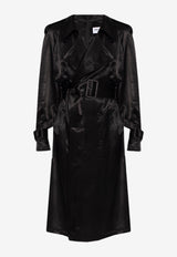 Belted Satin Trench Dress
