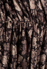 Asymmetric Floral Midi Dress