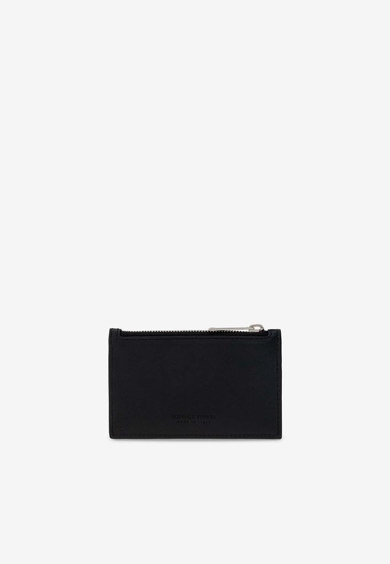 Intrecciato Calf Leather Zip Cardholder