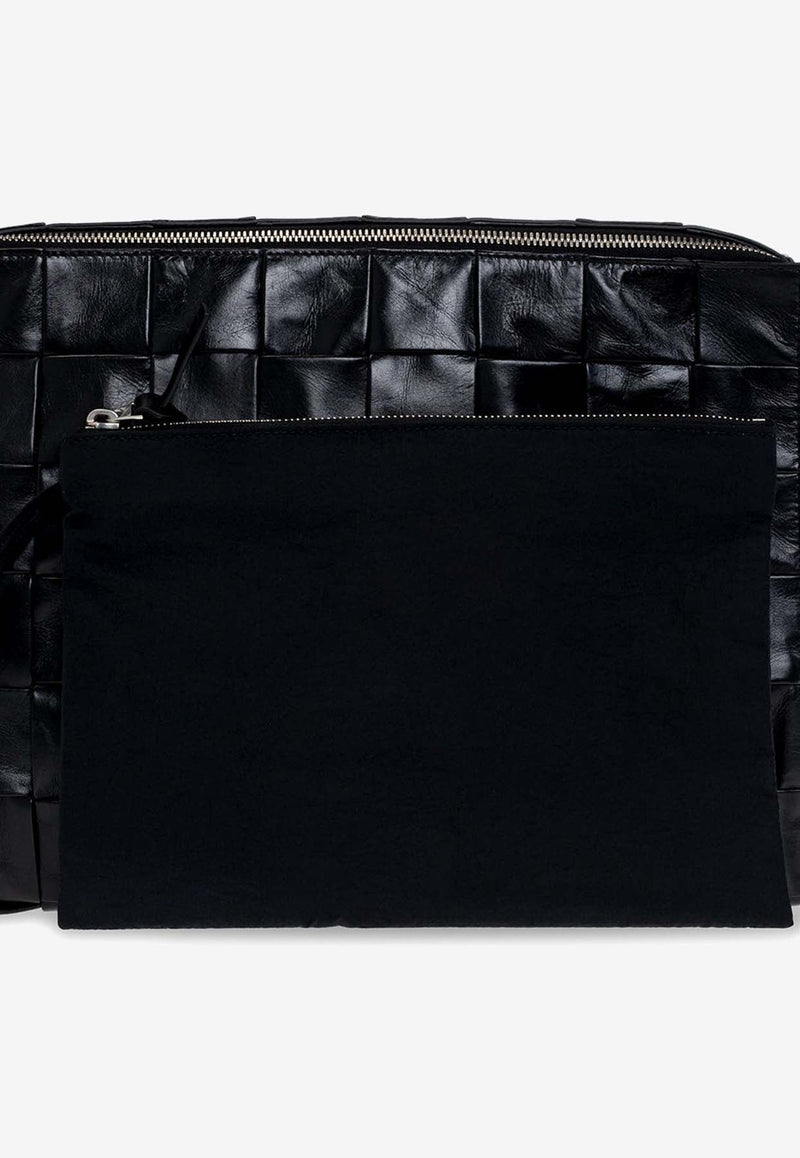 Cassette Intreccio Leather Pouch Bag