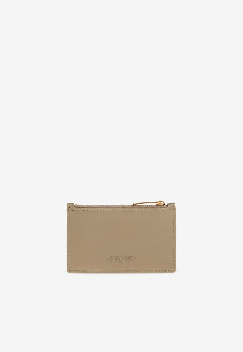 Intrecciato Leather Zip Cardholder