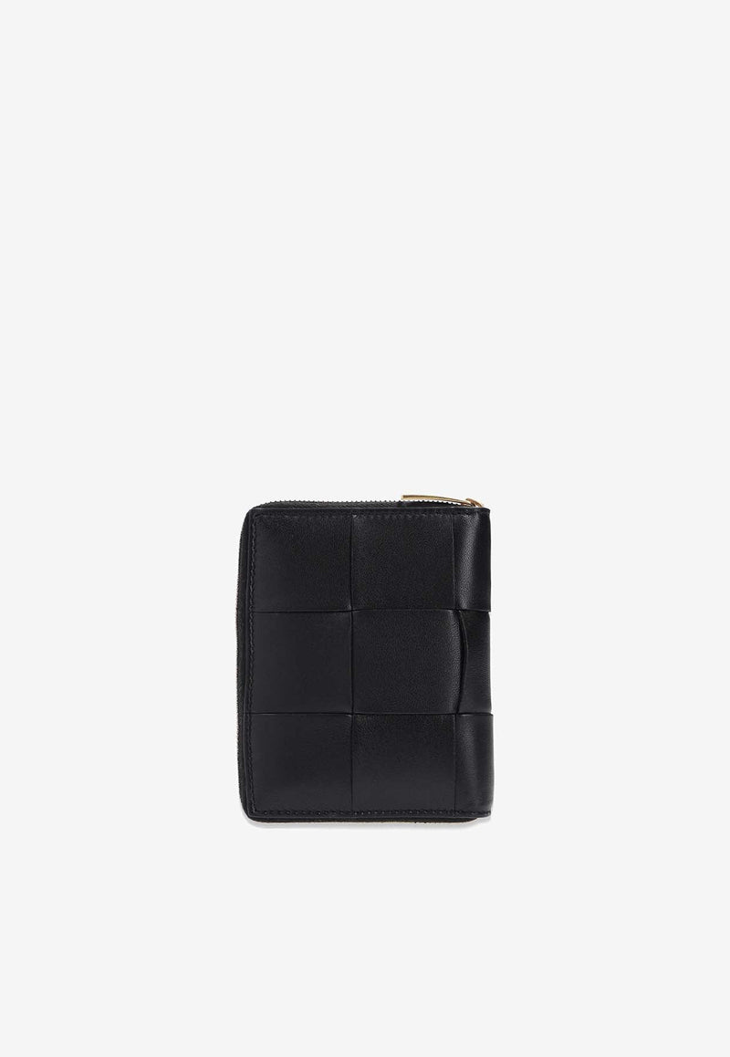 Zip Wallet in Intrecciato Leather