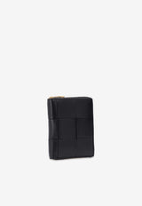 Zip Wallet in Intrecciato Leather