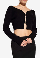 Alzou Cropped Mohair Cardigan