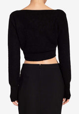 Alzou Cropped Mohair Cardigan