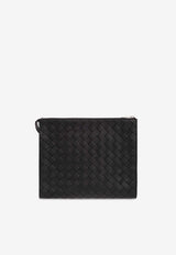 Intrecciato Leather Pouch Bag