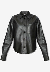 Long-Sleeved Leather Shirt