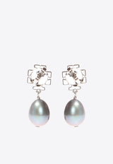 Kira Crystal Paved Pearl Drop Earrings