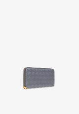 Intrecciato Leather Zip-Around Wallet