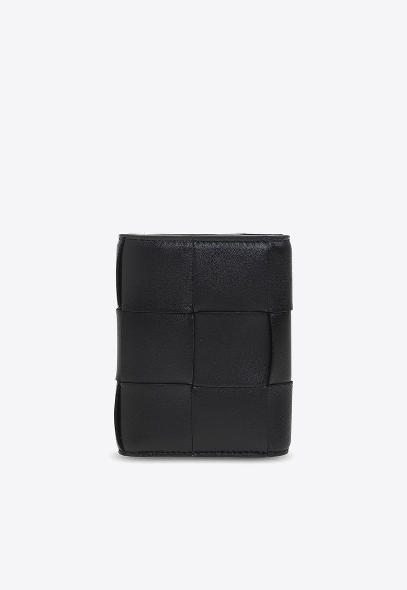 Cassette Intrecciato Leather Tri-Fold Wallet