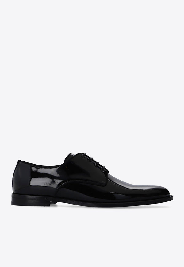 Derby Lace-Up Shoes in Patent Leather