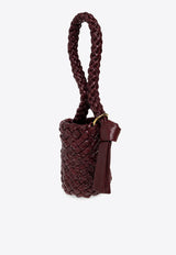 Small Kalimero Foulard Intreccio Leather Bucket Bag