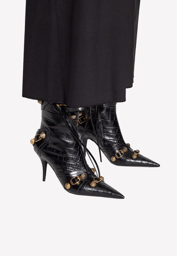 Cagole 90 Ankle Boots in Croc Embossed Leather