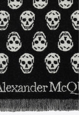 Skull Print Wool Scarf