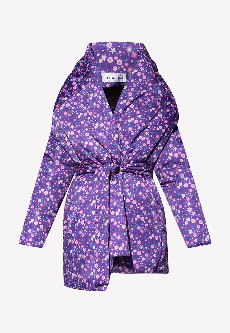 Floral-Print Overcoat