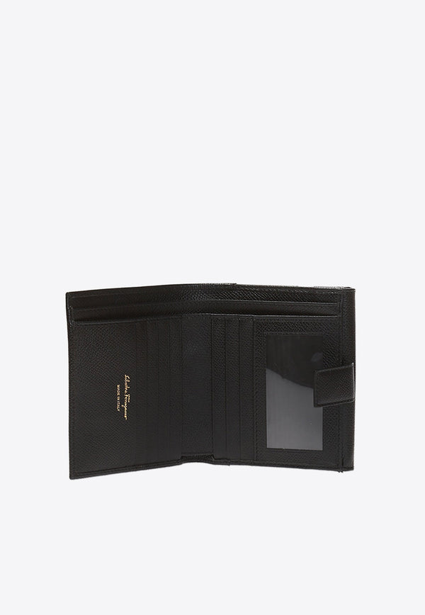 Gancini French Wallet in Grained Leather