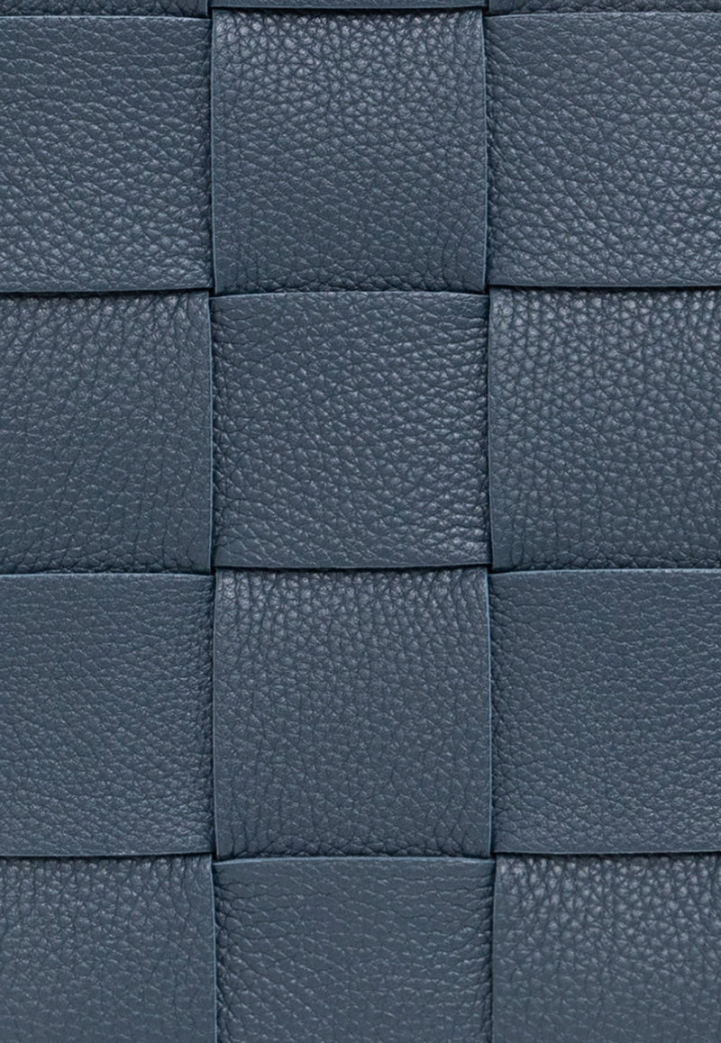 Medium Zip Pouch in Intrecciato Leather
