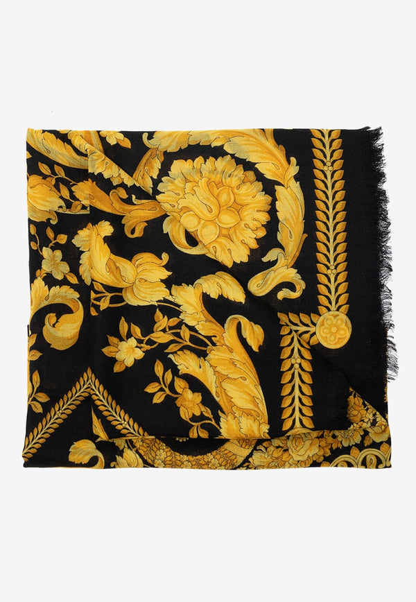 Barocco Print Wool Blend Shawl