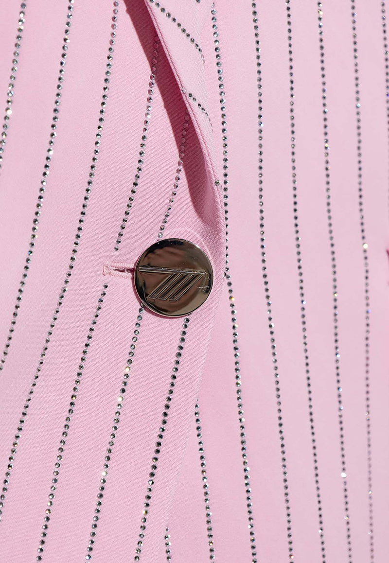 Glen Crystal-Embellished Striped Blazer