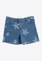 Girls Star-Print Denim Shorts