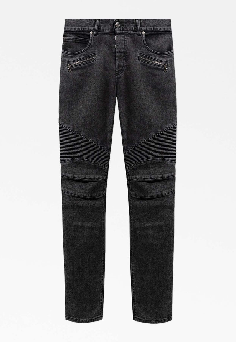 Distressed-Effect Slim-Fit Jeans