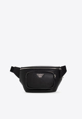 Logo Plaque Belt Bag in Faux Leather