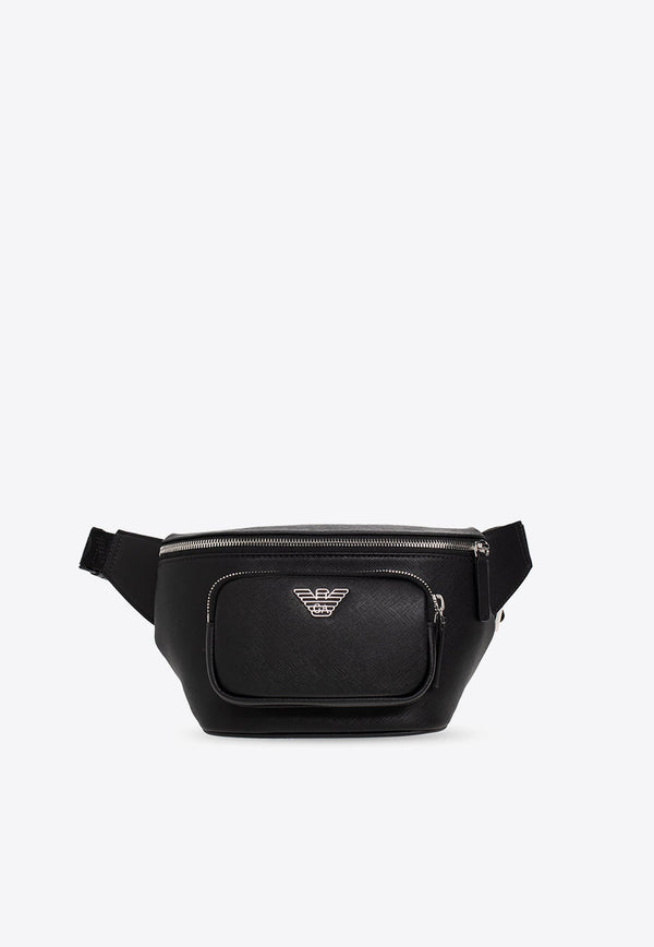 Logo Plaque Belt Bag in Faux Leather