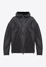 Logo-Plaque Hooded Jacket