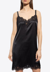 Lace-Trimmed Satin Camisole Dress