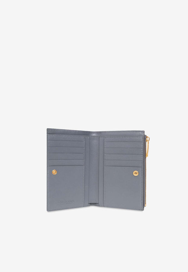 Medium Zip Bi-Fold Wallet in Intrecciato Leather