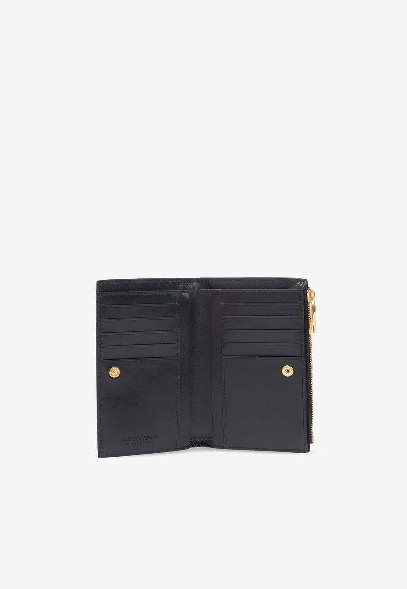 Medium Zip Bi-Fold Wallet in Intrecciato Leather