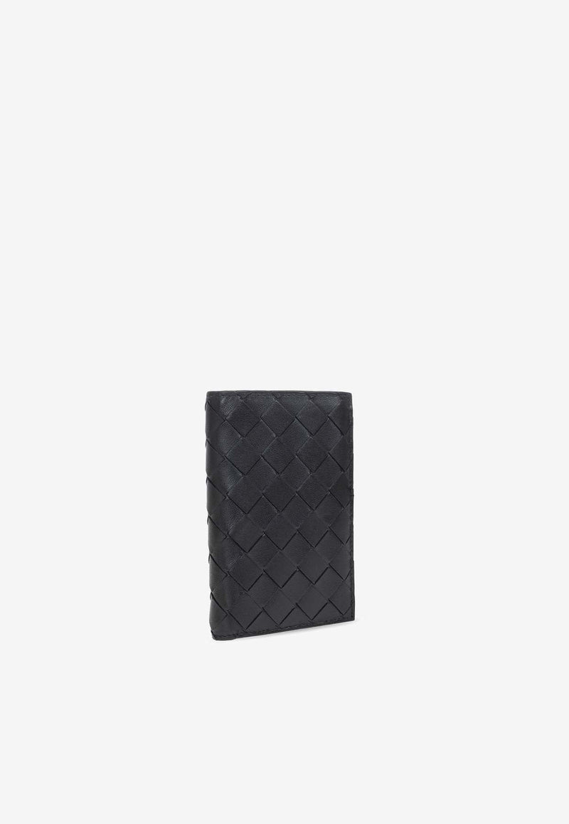 Medium Zip Bi-Fold Wallet in Intrecciato Leather