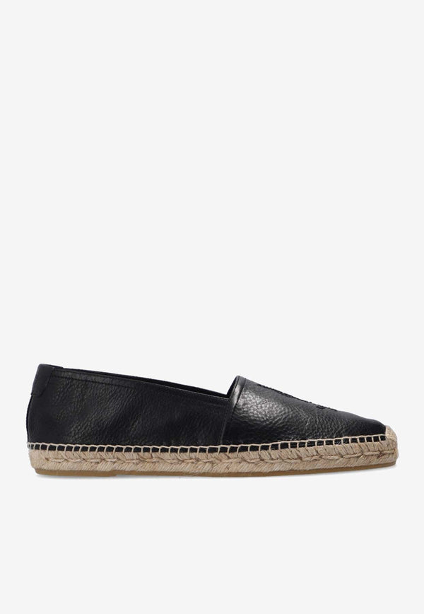Toscano Logo-Embroidered Leather Espadrilles