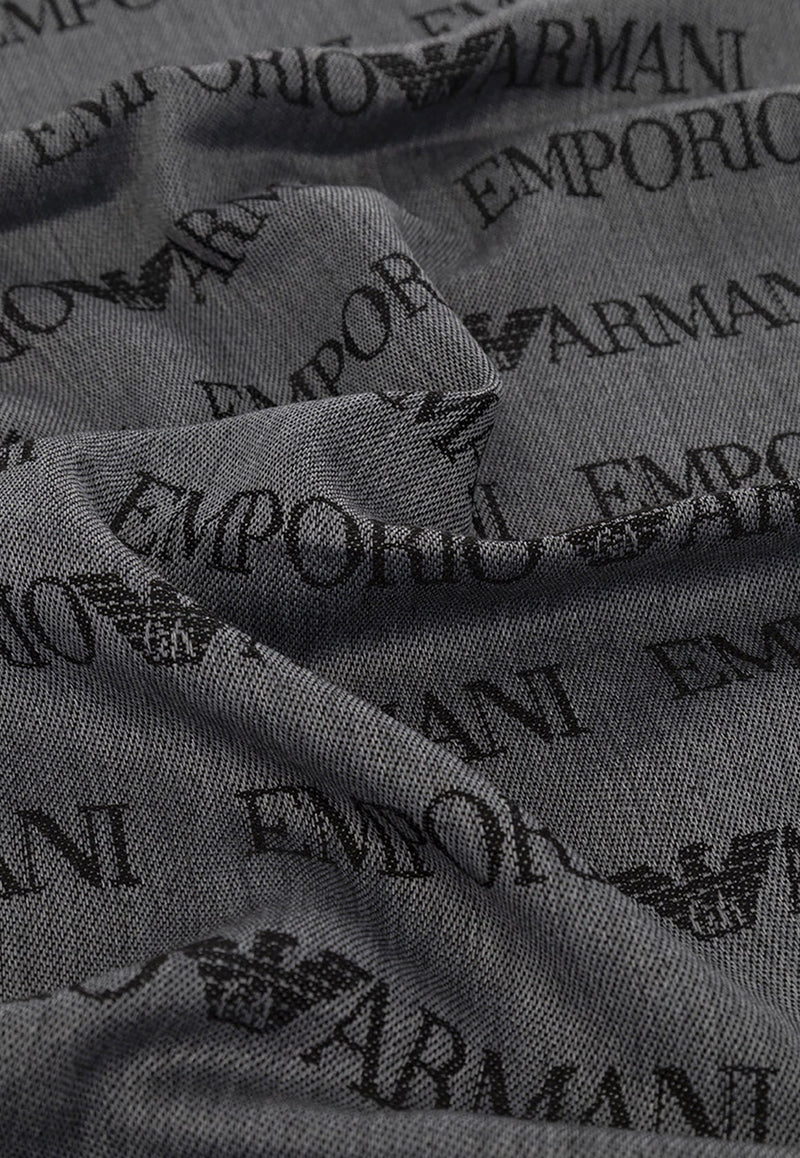 Logo Jacquard Fringed Scarf