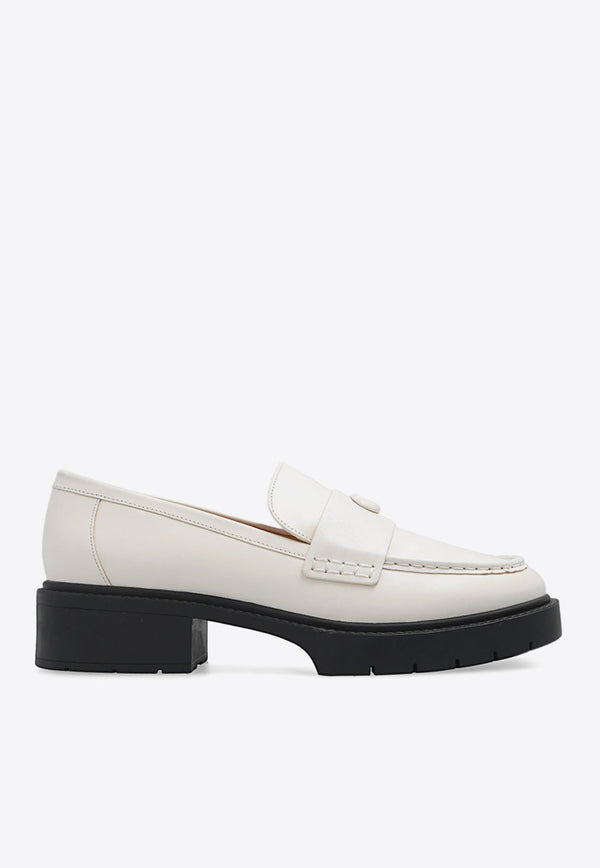 Leah Logo Plaque Leather Loafers