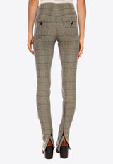 Check Print Tapered Pants