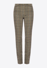 Check Print Tapered Pants